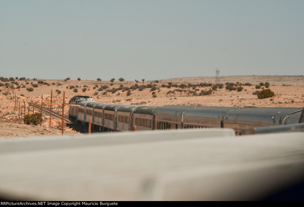 Grand Canyon Railway traveling to the Canyon